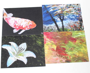 Set of Variety Pack of 4 Art Cards - All purpose blank cards