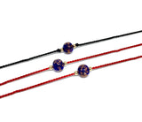 Italian Murano Red String of Fate ~ Purple & Gold