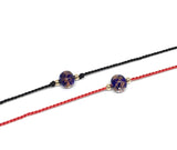 Italian Murano Red String of Fate ~ Purple & Gold