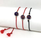 Italian Murano Red String of Fate ~ Purple & Gold
