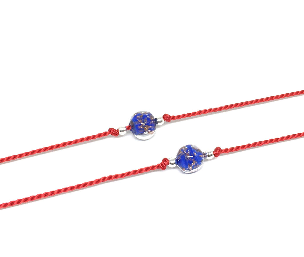 Lavender Gold Murano Glass Bead Red Silk String Bracelet Talisman Love –  Athénaïs