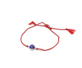 Red silk string of fate bracelet with lavender gold Murano glass bead, sterling silver beads, Talisman Protection, Love Good Luck Jewelry  for Wedding, Friendship