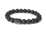 Black obsidians Men Beaded Bracelet - Protection Chakra Energy Mala Bracelet