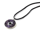 Deep Purple Druzy Amethyst Stones, Onyx Stones, Quartz Crystal, Evil Eye Pendant Chakra Healing Crystals Jewelry February Birthstone Chakra Gemstones One-Of-A-Kind Unique Bohemian Chic Choker Black Leather Long Chakra Necklace Birthday Wedding Gift for Women, Wife, Girlfriend, Partner, Fiance, Wife, Bridal Jewelry