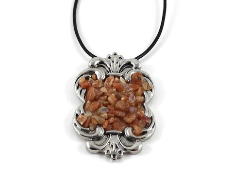 Trendy Accessory Druzy red tangerine aventurines stones scroll pendant mother day gift, chakra necklace, chakra stones jewelry, Boho chic necklace, healing crystals jewelry adjustable long black leather rope necklace, choker, artisan one-of-a-king kind gift for birthday, wedding, Bridal