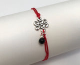 Protection Talisman Kabbalah Red String Bracelet with Obsidian Sterling Silver Charm and Celtic Endless Love Knot Pendant Gift for Couples, Protection, Good Luck Bracelet, String of Fate 