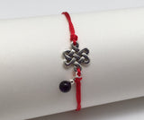 Evil Eye Red String Bracelet with Obsidian Sterling Silver Charm and Celtic Endless Love Knot Pendant Gift for Couples, Protection, Good Luck Bracelet, String of Fate 