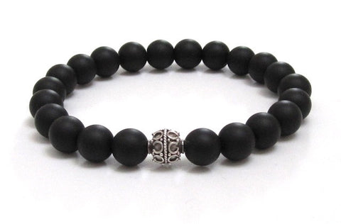 Wirework sterling silver bead matte onyx chakra stone jewelry, women and men beaded bracelet with matte onyx stones, healing chakra crystal jewelry, healing stones bracelets for prayer, protection, balance, meditation, unisex worry beads, mala bracelet, chakra bracelet, men inspirational jewelry, inspiring gifts, couples bracelets, grounding protection balance strength bracelets for Buddhists, Yogi, yoga bracelets, Bohemian jewelry for everyone, trendy Boho chic jewelry for everyone, Mothers Day gift Christ