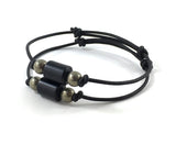 Leather bracelet Athenais Jewelry Matte onyx and pyrites chakra healing crystals leather bracelet, Athenais Emporium, Athenais Jewelry for men, women, couples, strength protection, talisman jewelry