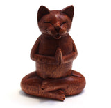 Breathe... Zen Cat in Deep Meditation - Handcrafted in Bali