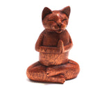 Meditating zen yoga cat wooden sculpture, Athenais Jewelry, Athenais Emporium, Lifestyle Collection gifts