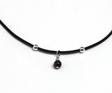 Purple Amethyst Crown Chakra Stone Sterling Silver Charm Leather Wrap Bracelet & Necklace