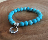 Celtic Symbol Bracelet, Claddagh Charm Bracelet Turquoise Magnesite Gemstone  Bracelet, Love, Friendship Loyalty, Celtic Jewelry, Scottish Jewelry,