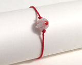 Red silk string friendship bracelet with white flower Murano glass bead for couples bracelets, wedding friendship promise bracelets