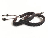 Braided leather bracelet for couples with golden obsidian gemstones, projection grounding chakra healing crystals men bracelet 