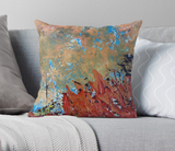 Dragon Fire Accent Cushion, Pillow Cover, Home and Decor, Abstract Painting, Red and Blue Fire, Athenais