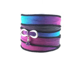 Amethyst & Rainbow Silk Ribbon ~ Necklace. Bracelet. Anklet.