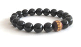 Chakra Healing Onyx Bracelet, Mantra Wood Bead Mala Beads Bracelet, Om Mani Padme Hum Mala Bracelet, Meditation Chinese Words Unique Buddhist Guru Wood Bead