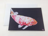 All purpose Koi Fish note card, gift card, invitation card, thank you card for birthdays and weddings