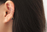 Wire brass ear cuff, handmade artisan ear climber with onyx gemstone, chakra earring, chakra healing crystal jewelry