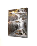 Waterfalls Landscape Painting (Print on Canvas 16" x 20" x 1")