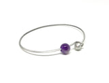 Minimalist Silver Bangle ~ Add a Gemstone, Add a Charm!