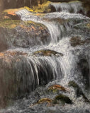 Nature Print on Canvas of a Canadian Waterfalls painting , Art print for home decor, original art wall hanging, nature painting and  limited print
