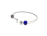 Minimalist Silver Bangle ~ Add a Gemstone, Add a Charm!