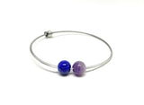 Minimalist Silver Bangle ~ Add a Gemstone, Add a Charm!