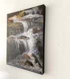 Waterfalls Landscape Painting (Print on Canvas 16" x 20" x 1")