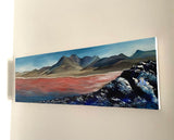 Abstract painting of Laguna Colorada Painting, The Red Lagoon in Bolivia Semi-Abstract Painting, Landscape Painting of a red lake, Acrylic landscape painting on Canvas