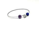 Minimalist Silver Bangle ~ Add a Gemstone, Add a Charm!