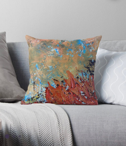 Accent Cushion Dragon Fire Abstract Painting on Pillow Cover, Athenais Art Home Decor  and Gifts