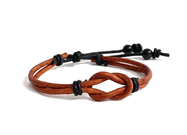 Celtic Infinity Knot Leather Bracelet ~ Strength. Protection.