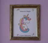 I Love Unicorn print poster, Unicorn Magic I love Unicorns Print for Download, Unicorn art print, PDF download art card