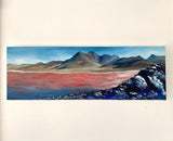 Laguna Colorada Bolivia Painting, The Red Lagoon iLake n Bolivia Semi-Abstract Painting, Landscape Painting of a red lake, Acrylic painting on Canvas