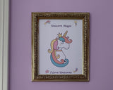 Unicorn magic poster, Unicorn Magic I love Unicorns Poster for Download, Unicorn art print, PDF download art card