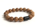 Men inspirational jewelry Meditation worry beads mala bracelet obsidian sandalwood chakra heaing bracelet