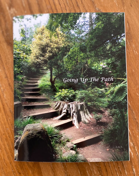 Notebook, journal, sketchbook. Going Up the path. Botanical Garden San Francisco California.  