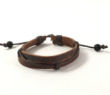 Athénaïs Jewelry chakra jewelry, Brown leather bracelet with onyx gemstones, adjustable leather bracelet for men, mens fashion