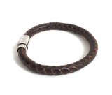 Bohemian Dark Brown Braided Borolo Leather Bracelet Athenais Jewelry  for men and women