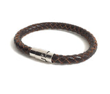 trendy Dark Brown Braided Borolo Leather Bracelet Athenais Jewelry 