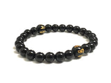 Men Mala Beads Om Mani Onyx Mantra Beads & Obsidians Mala Bracelet for Meditation and Balance