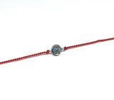 Red String of Fate Bracelet and turquoise blue gold Murano bead and sterling silver beads, protection talisman good luck symbol jewelry, Wedding Bridesmaids Accessories