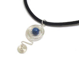 Blue Lapis Lazuli Gemstone Spiral Pendant Choker Necklace