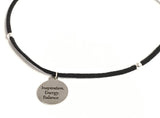 Athénaïs Jewelry Inspiration Energy Balance stainless steel pendant sterling silver beads Leather choker necklace bracelet anklet