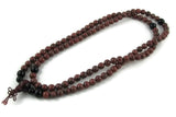 Jasper and Onyx Japa 108 Mala Beads Prayer Beads, Meditation Necklace with Wood Guru Bead