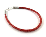 Red Leather Bracelet - Love. Passion. Luck.