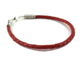 Lucky Red Bracelet, Athenais Jewelry Leather bracelet, red bracelet, chilli pepper red borolo braided leather bracelet for men, women, couples, wedding