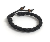 Black braided leather rope braceelet with tiger eye stones, trendy men fashion , Father's Day gift chakra bracelet, Boho chic man bracelet , gift for boyfriend